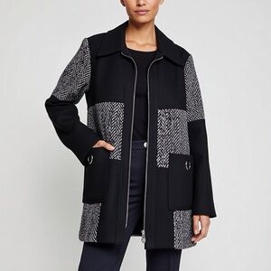Jolibel Black and Blocked tweed Duster coat size 8